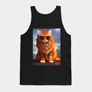 Orange Tabby Cat - Modern Digital Art Tank Top